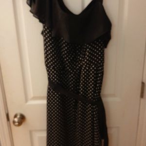 Black and White Polka-dot One Shoulder Dress